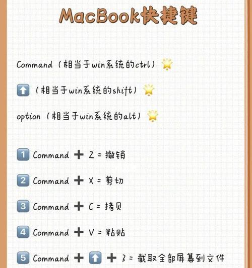 MacBook快捷键一览表（掌握这些关键快捷键）